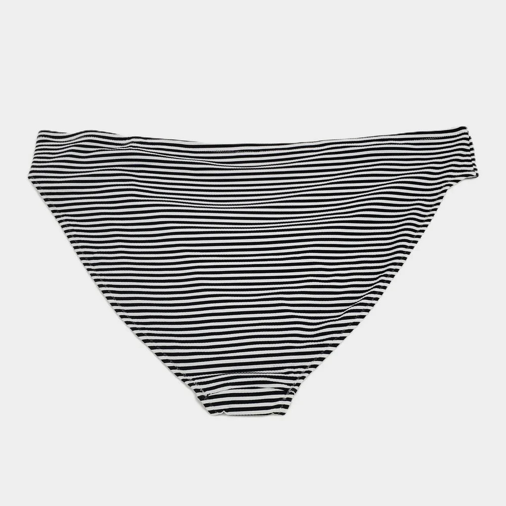 Old Navy Striped Textured Bikini Swim Bottoms Womens 4X Black White New 680795
